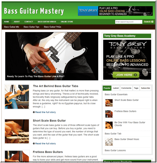 Bass Guitar Turnkey Site