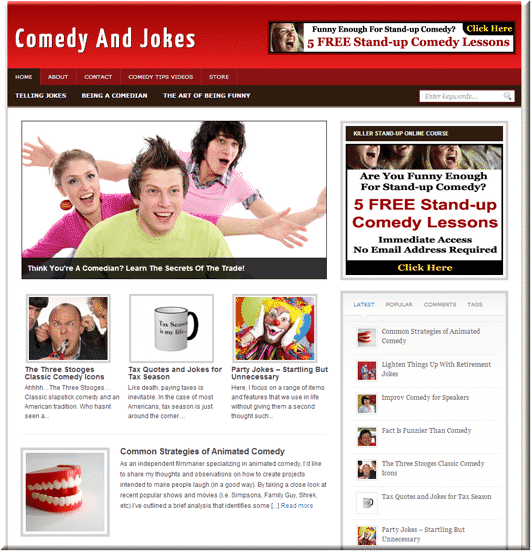 Comedy Niche PLR Blog