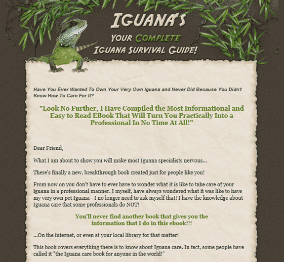 Iguana Survival Minisite