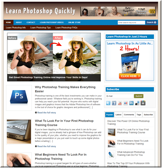 Learn Photoshop PLR Site