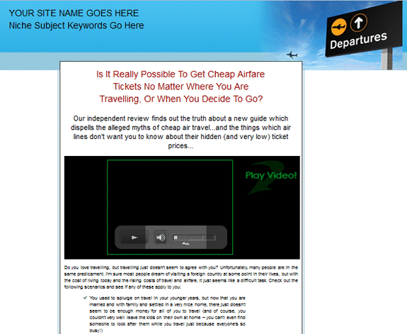 My Airfare Secrets Presell Templates