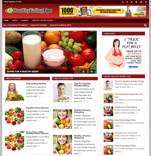 healthy eating plr blog