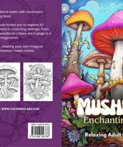 Mushroom Enchanting World Adult Coloring Book