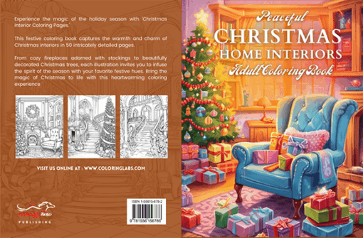 Peaceful Christmas Home Interiors Coloring Book